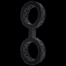 Наручники из силикона Doc Johnson The Cuffs Large - Black, хорошо тянутся, для рук и для ног