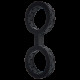 Наручники з силікону Doc Johnson The Cuffs Large - Black, добре тягнуться, для рук і для ніг