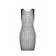 Мінісукня з вертикальним візерунком Passion BS097 One Size, white, плетіння з боків