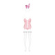 Эротический костюм зайки Obsessive Bunny suit 4 pcs costume pink L/XL, розовый, топ с подвязками, тр