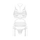 Комплект Obsessive Premisis White 3-pcs crotchless set 2XL/3X