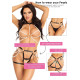 Комплект с жемчугом Leg Avenue Faux Pearl Halter Harness S