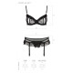 Сексуальный комплект с поясом для чулок Passion LOVELIA SET XXL/XXXL, black