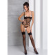 Корсет с подвязками, стринги Passion LOVELIA CORSET XXL/XXXL, black