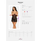 Прозрачная сорочка с открытой грудью Obsessive Pearlove chemise & thong black S/M, трусики