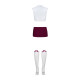 Эротический костюм студентки Obsessive Student 4 pcs costume L/XL, топ, юбка, стринги, гольфы