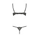 Комплект белья Passion Exclusive VALERY SET OpenBra XXL/XXXL, black, стрэпы, трусики, открытый лиф