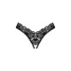 Кружевные стринги Obsessive Donna Dream crotchless thong XS/S Black, открытый доступ