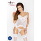 Корсет с пажами Passion JANET CORSET S/M, white, трусики, полупрозрачный