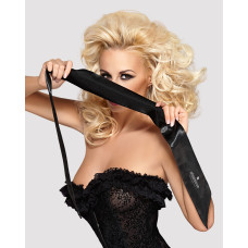 Атласная маска-повязка Obsessive Blindfold black One size, черная (мятая упаковка!!!)
