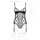 Корсет с подвязками, стринги Passion LOVELIA CORSET XXL/XXXL, black