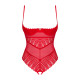 Боди с доступом Obsessive Ingridia crotchless teddy M/L, красное, открытая грудь