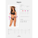 Эротический комплект под латекс со стрепами Obsessive Bagirela 2-pcs set L/XL, черный, под леопард, 