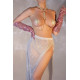 Пестис-сердечка з пензликами та чокером JSY Nipple Sticker AC8016 Gold