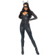 Эротический костюм супергероя-кошечки Leg Avenue Wicked Kitty S, комбинезон, пояс, маска, ушки	