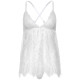 Сорочка беби-долл Leg Avenue Floral lace babydoll & string White L, стринги