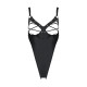Боді з екошкіри Passion CELINE BODY 6XL/7XL black, з доступом, відкритий