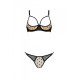 Еротичний комплект Passion MARINA SET WITH OPEN BRA, S/M, beige, відкриті чашки