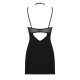 Сорочка Obsessive Selinne chemise & thong M/L Black, стринги, двойные бретели
