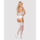 Сатиновый кружевной корсет Obsessive 810-COR-2 babydoll & thong S/M, белый, корсет, танга