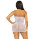 Платье-сетка со стразами Leg Avenue Rhinestone halter mini dress White, открытая спина, one size