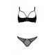 Эротический комплект Passion MARINA SET WITH OPEN BRA, S/M, black, открытые чашки
