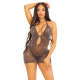 Платье Leg Avenue Lurex Rhinestone Keyhole Halter Dress One Size Black/Silver