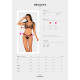 Полупрозрачный эротический комплект Obsessive Obsessivia 2pcs set black L/XL, бюстгальтер и трусики,