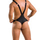 Мужское боди с люверсами Passion 028 HARRY XXL/XXXL Black, экокожа, на лямках