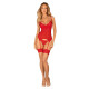 Комплект корсет и стринги Obsessive Ingridia corset & thong XS/S, красный