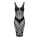 Полупрозрачное платье миди Obsessive D609 dress S/M/L, black