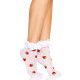 Носки женские с клубничным принтом Leg Avenue Strawberry ruffle top anklets One size, кружевные манж