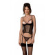 Корсет Passion MARINA CORSET, XXL/XXXL, black, з відкритими чашками