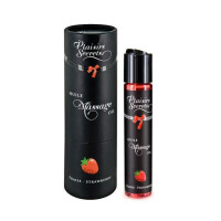 Массажное масло Plaisirs Secrets Strawberry (59 мл) с афродизиаками, съедобное, подарочная упаковка