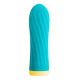 Вибропуля S Pleasures Bullets Twist & Shout Turquoise, бирюзовая, ребристая поверхность, 10 режимов