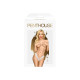 Трусики-тонг Penthouse Dangerous Darling M/L White, кружево, высокая посадка, вырез спереди, бантик