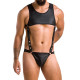 Мужское кожаное боди Passion 056 ADAM S/M Black, заклепки