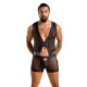Комплект мужского белья на шнуровке Passion 053 SET WILLIAM L/XL Black, жилет, боксеры