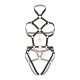 Портупея-тедди из экокожи Leg Avenue Heart ring harness teddy S Black, подвеска-сердечко, цепи