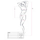 Бодистокинг с доступом Passion BS086 white, вертикальная сетка, вырез на спинке