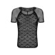 Мужская полупрозрачная футболка с орнаментом Obsessive T102 T-shirt S/M/L, черная