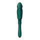 Компактная смарт секс-машина Zalo – Sesh Turquoise Green, 2 насадки, пульт ДУ, кристалл Swarovski
