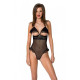Эротическое боди Passion DOLLY BODY, XXL/XXXL, black, с открытыми чашками