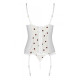 Корсет с подвязками, стринги Passion LOVELIA CORSET XXL/XXXL, white