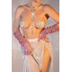 Пестис-сердечка з пензликами та чокером JSY Nipple Sticker AC8016 Gold