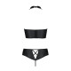 Комплект из эко-кожи Passion NANACY BIKINI XXL/XXXL, black, бра и трусики с имитацией шнуровки
