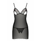 Сорочка с вырезами на груди, стринги Passion LOVELIA CHEMISE XXL/XXXL, black