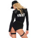 Костюм эротического спецназа Leg Avenue SWAT Team Babe XS, боди, пояс, подвязки, игрушечная рация, к