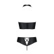 Комплект из экокожи Passion NANACY BIKINI 6XL/7XL black, бра и трусики с имитацией шнуровки