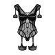 Нейлоновый бодистокинг с имитацией гартер Obsessive Bodystocking G334 S/M/L, black, с доступом
